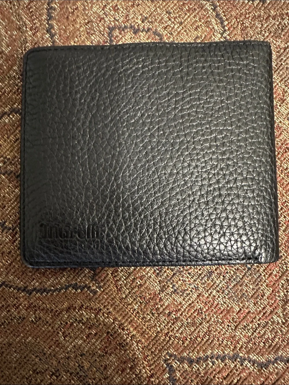 Super Soft Black Caviar Leather Card  Holder Wallet by Marelli